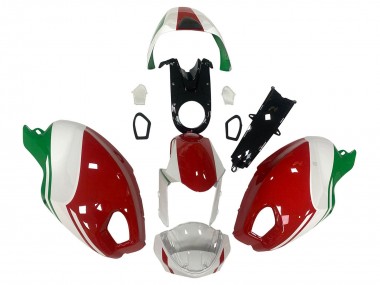 Best 2008-2012 Ducati Monster 696 796 1100 1100S Motorcycle Fairing - White Red Green