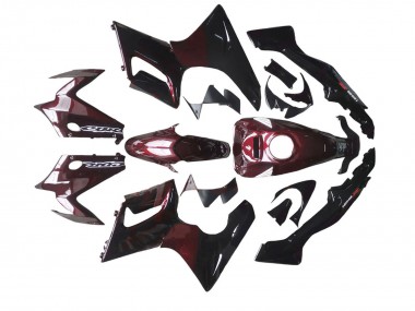 Best 2002-2006 Honda CBR125R Motorcycle Fairings - Glossy Black Red Flame