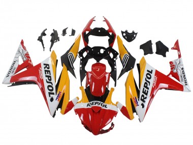 Best 2016-2018 Honda CBR500R Motorcycle Fairings - Yellow White Red Repsol HRC