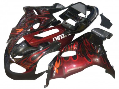 Best 1998-2003 Suzuki TL1000R Motorcycle Fairings - Glossy Black Red Flame