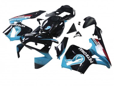 Best 2003-2004 Honda CBR600RR Motorcycle Fairings - Light Blue Red Glossy Black Dunlop