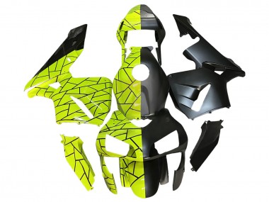 Best 2003-2004 Honda CBR600RR Motorcycle Fairings - Fluorescent Green Matte Black