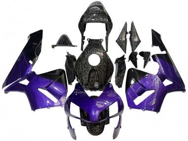 Best 2003-2004 Honda CBR600RR Motorcycle Fairings - Purple Black Forged Carbon Fiber