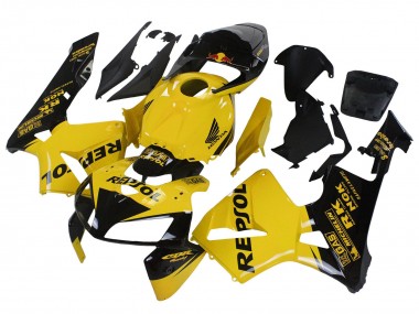 Best 2005-2006 Honda CBR600RR Motorcycle Fairings - Yellow Black Repsol