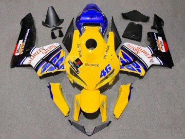 Best 2005-2006 Honda CBR600RR Motorcycle Fairings - Yellow Blue White Nastro Azzurro 46