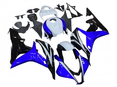 Best 2007-2008 Honda CBR600RR Motorcycle Fairing - White Blue Glossy Black