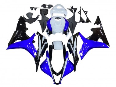 Best 2007-2008 Honda CBR600RR Motorcycle Fairing - White Blue Glossy Black