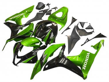 Best 2007-2008 Honda CBR600RR Motorcycle Fairing Kits - Green Glossy Black