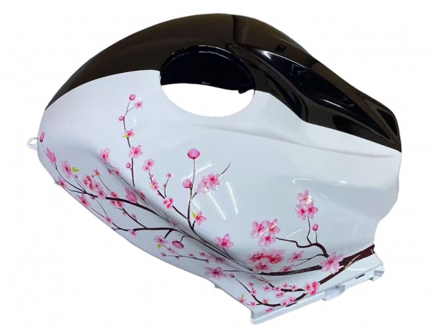 2009-2012 Honda CBR600RR Motorcycle Fairings - White Cherry Blossom Glossy Black