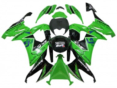 Best 2008-2010 Kawasaki ZX10R Motorcycle Fairings - Green Glossy Black Rosciou Hotels