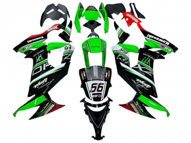 Best 2008-2010 Kawasaki ZX10R Motorcycle Fairings - Green White Red Black Monster Elf 66