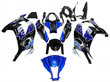 Best 2011-2015 Kawasaki ZX10R Motorcycle Fairings - Blue White Glossy Black