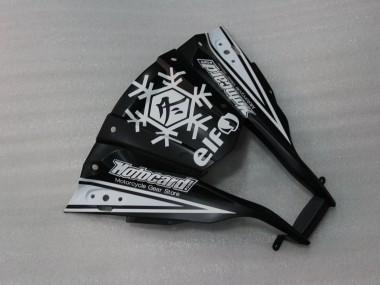 Best 2011-2015 Kawasaki ZX10R Motorcycle Fairings - Glossy Black White Elf Snow Decal