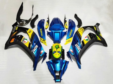 Best 2011-2015 Kawasaki ZX10R Motorcycle Fairings - Blue Yellow Black Shark