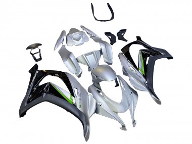 Best 2016-2020 Kawasaki ZX10R Motorcycle Fairing - Silver Green Black
