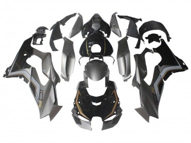 Best 2021-2025 Kawasaki ZX10R Motorcycle Fairings - Black Grey Gold
