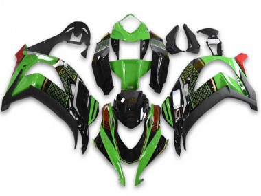 Best 2021-2025 Kawasaki ZX10R Motorcycle Fairings - Green Black Red Honeycomb