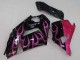 2006-2011 Kawasaki ZX14R ZZR1400 Motorcycle Fairings - Glossy Black Red Pink Flame