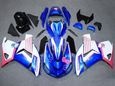 Best 2006-2011 Kawasaki ZX14R ZZR1400 Motorcycle Fairings - Blue White Pink