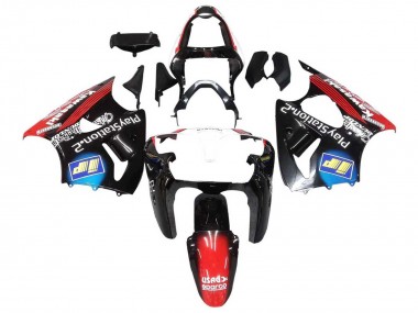 Best 2000-2002 Kawasaki ZX6R Motorcycle Fairings - Glossy Black Red Blue Red PlayStation 2