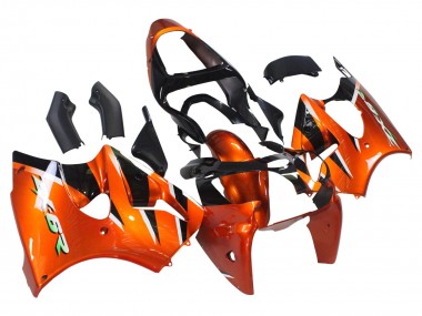 Best 2000-2002 Kawasaki ZX6R Motorcycle Fairings - Orange Black
