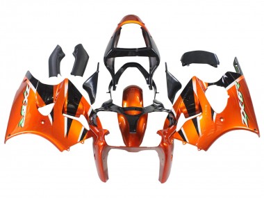 Best 2000-2002 Kawasaki ZX6R Motorcycle Fairings - Orange Black
