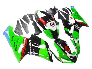 Best 2005-2006 Kawasaki ZX6R Motorcycle Fairings - Green Red Black Elf 66
