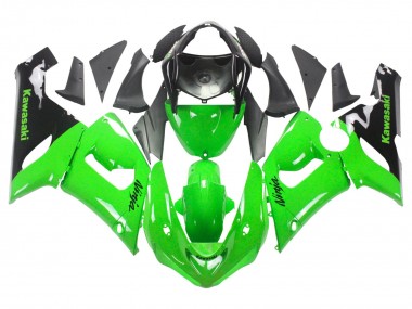 Best 2005-2006 Kawasaki ZX6R Motorcycle Fairings - Green Black Ninja
