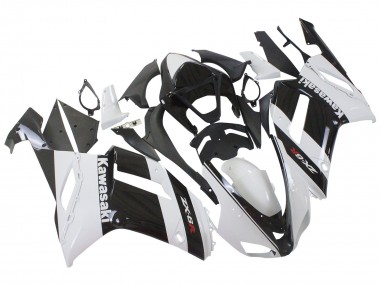 Best 2007-2008 Kawasaki ZX6R Motorcycle Fairing - White Black