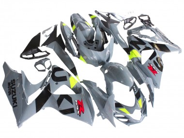 Best 2009-2016 Suzuki GSXR 1000 Motorcycle Fairings - Grey Neon Yellow Black Motul