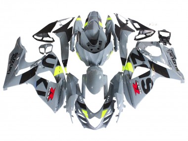Best 2009-2016 Suzuki GSXR 1000 Motorcycle Fairings - Grey Neon Yellow Black Motul