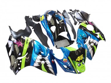 Best 2008-2020 Blue Green Black Shark 46 Suzuki GSXR 1300 Hayabusa Motorcycle Fairings