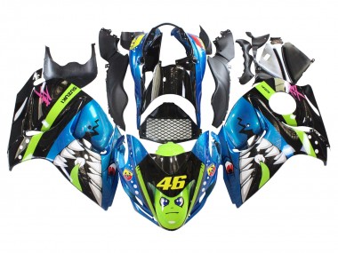 Best 2008-2020 Blue Green Black Shark 46 Suzuki GSXR 1300 Hayabusa Motorcycle Fairings