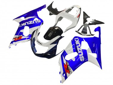 Best 2001-2003 Suzuki GSXR 600 / GSXR 750 Motorcycle Fairing - White Blue Glossy Black Red