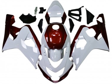 Best 2004-2005 Suzuki GSXR 600 / GSXR 750 Motorcycle Fairings - White Candy Red Black
