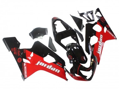 Best 2004-2005 Suzuki GSXR 600 / GSXR 750 Motorcycle Fairings - Glossy Black Red Jordan Michelin