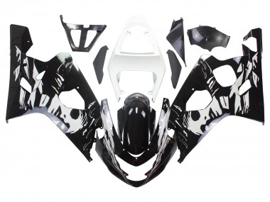Best 2004-2005 Suzuki GSXR 600 / GSXR 750 Motorcycle Fairing - White Black