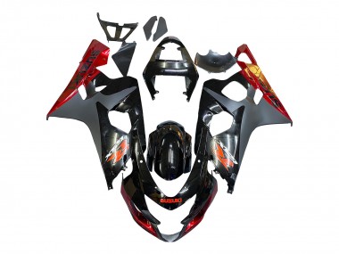 Best 2004-2005 Suzuki GSXR 600 / GSXR 750 Motorcycle Fairings - Black Grey Red