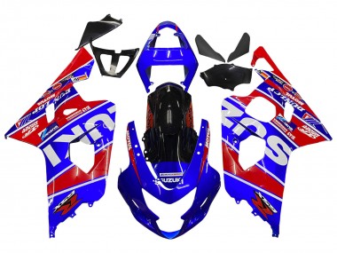 Best 2004-2005 Suzuki GSXR 600 / GSXR 750 Motorcycle Fairings - Blue Red Black Motul Dunlop