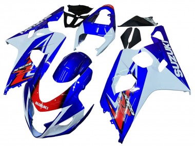 Best 2004-2005 Suzuki GSXR 600 / GSXR 750 Motorcycle Fairing - White Blue Red
