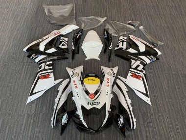 Best 2008-2010 Suzuki GSXR 600 / GSXR 750 Motorcycle Fairings - White Yellow Black Tyco
