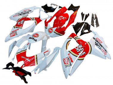 Best 2008-2010 Suzuki GSXR 600 / GSXR 750 Motorcycle Fairings - White Red Motul Lucky Strike