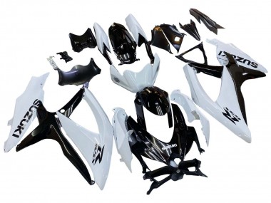 Best 2008-2010 Suzuki GSXR 600 / GSXR 750 Motorcycle Fairing - White Black