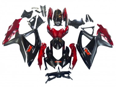 Best 2008-2010 Suzuki GSXR 600 / GSXR 750 Motorcycle Fairing - Red Glossy Black
