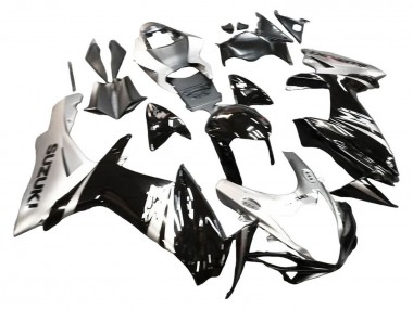 Best 2011-2024 Suzuki GSXR 600 / GSXR 750 Motorcycle Fairing - Glossy Black Silver