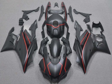 Best 2019-2021 Yamaha YZF R3/R25 Motorcycle Fairings - Matte Black Red