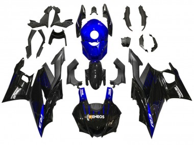 Best 2022-2024 Yamaha YZF R3/R25 Motorcycle Fairings - Blue Black ENEOS Yamalube