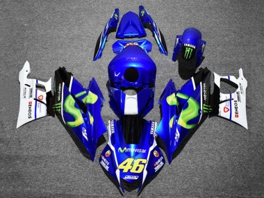 Best 2022-2024 Yamaha YZF R3/R25 Motorcycle Fairings - Blue White Black Green Monster MoviStar Yamalube ENEOS 46