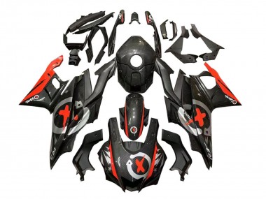 Best 2022-2024 Yamaha YZF R3/R25 Motorcycle Fairings - Black Carbon Fiber Style Red Silver