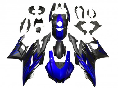 Best 2022-2024 Yamaha YZF R3/R25 Motorcycle Fairings - Blue Matte Black